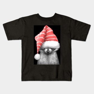 Raccoon in a hat on black Kids T-Shirt